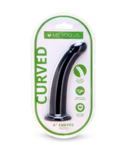 Me You Us 6" Black Curved Silicone Dildo