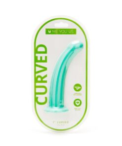 Me You Us Curved Dildo Aqua 7 Inch